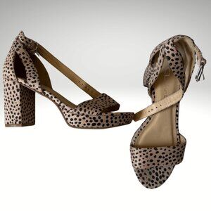 CL by Laundry Spotted Chunky Block Heel Sandals Size 6